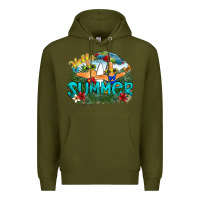Army Green hello summer Premium Hoodie - SublimationCraftShop