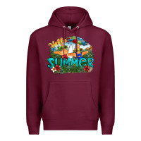 Burgundy hello summer Premium Hoodie - SublimationCraftShop