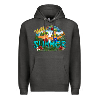 Charcoal Heather hello summer Premium Hoodie - SublimationCraftShop
