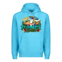 Ocean Blue hello summer Premium Hoodie - SublimationCraftShop