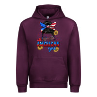 Mauve Wine All American girl 4th of July Urban Hoodie - CowGirlArtShop