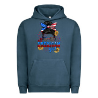Pigment Midnight Navy All American girl 4th of July Urban Hoodie - CowGirlArtShop