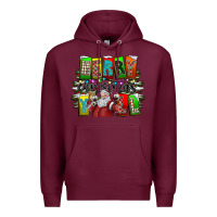 Burgundy merry christmas yall Premium Hoodie - CowhideDigitalArt