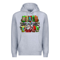 Heather Grey merry christmas yall Premium Hoodie - CowhideDigitalArt