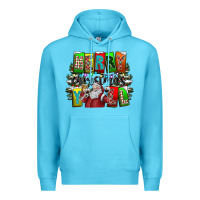 Ocean Blue merry christmas yall Premium Hoodie - CowhideDigitalArt