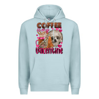 Blue Mist coffee is my valentine skull Premium Hoodie - FaDigitalArtStudio