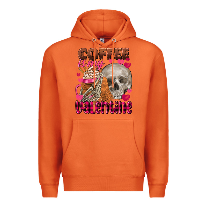 Coffee Is My Valentine Skull Premium Hoodie by FaDigitalArtStudio | Teevron
