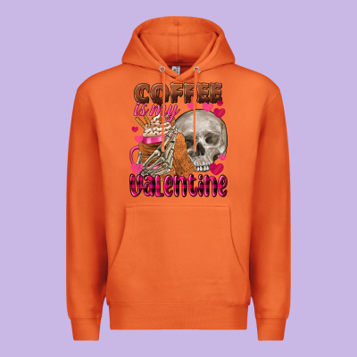 Coffee Is My Valentine Skull Premium Hoodie Designed By Fadigitalartstudio