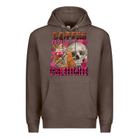 Coffee coffee is my valentine skull Premium Hoodie - FaDigitalArtStudio
