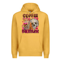 Mustard coffee is my valentine skull Premium Hoodie - FaDigitalArtStudio