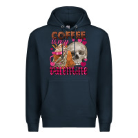 Navy coffee is my valentine skull Premium Hoodie - FaDigitalArtStudio