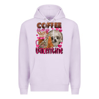 Lilac coffee is my valentine skull Premium Hoodie - FaDigitalArtStudio