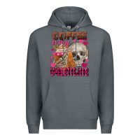 Rock coffee is my valentine skull Premium Hoodie - FaDigitalArtStudio