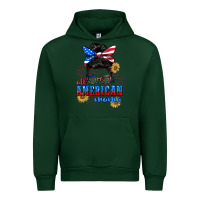 Forest Green All American Mama 4th of July Urban Hoodie - CowGirlArtShop