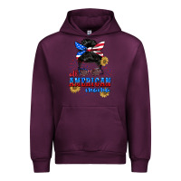 Mauve Wine All American Mama 4th of July Urban Hoodie - CowGirlArtShop