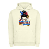 Pigment Pistachio All American Mama 4th of July Urban Hoodie - CowGirlArtShop