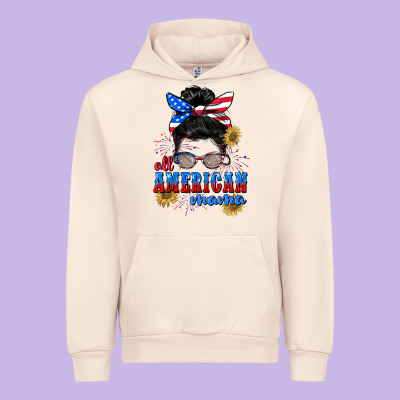 All American Mama 4th Of July Urban Hoodie Designed By Cowgirlartshop