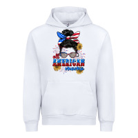 White All American Mama 4th of July Urban Hoodie - CowGirlArtShop