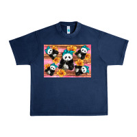Navy Baby panda flowers Urban Heavy Tee - Artiststas