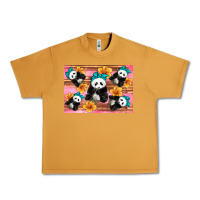 Baby Panda Flowers Urban Heavy Tee | Teevron