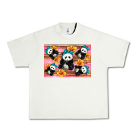 Pistachio Baby panda flowers Urban Heavy Tee - Artiststas