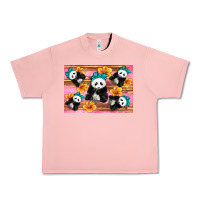 Salmon Baby panda flowers Urban Heavy Tee - Artiststas