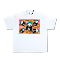 White Baby panda flowers Urban Heavy Tee - Artiststas