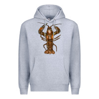 Heather Grey crawfish Premium Hoodie - FaDigitalArtStudio