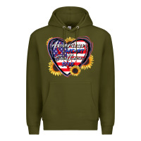 Army Green American heart southern soul Premium Hoodie - CowGirlArtShop