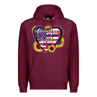 Burgundy American heart southern soul Premium Hoodie - CowGirlArtShop