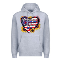 Heather Grey American heart southern soul Premium Hoodie - CowGirlArtShop
