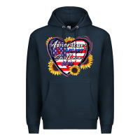 Navy American heart southern soul Premium Hoodie - CowGirlArtShop