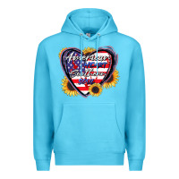 Ocean Blue American heart southern soul Premium Hoodie - CowGirlArtShop