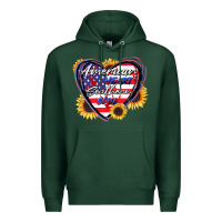 Sports Green American heart southern soul Premium Hoodie - CowGirlArtShop