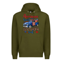Army Green American heart southern soul truck Premium Hoodie - Neo Western