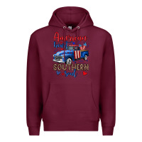 Burgundy American heart southern soul truck Premium Hoodie - Neo Western