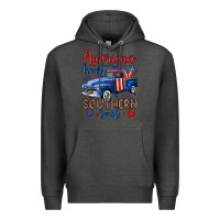 Charcoal Heather American heart southern soul truck Premium Hoodie - Neo Western