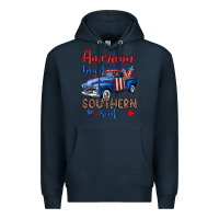 Navy American heart southern soul truck Premium Hoodie - Neo Western