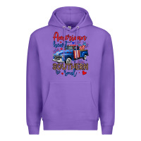 Purple American heart southern soul truck Premium Hoodie - Neo Western