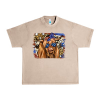 French Oak 4th of July Highland Cattle Urban Heavy Tee - RanaPortraitStore