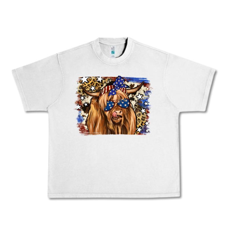 4th Of July Highland Cattle Urban Heavy Tee by RanaPortraitStore | Teevron