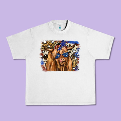 4th Of July Highland Cattle Urban Heavy Tee Designed By Ranaportraitstore