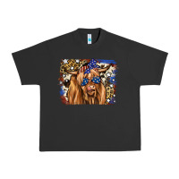 Pigment Black 4th of July Highland Cattle Urban Heavy Tee - RanaPortraitStore