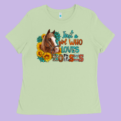 Just A Girl Who Loves Horses Ladies Tee Designed By Artiststas