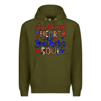 Army Green American heart southern soul Premium Hoodie - Neo Western