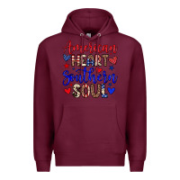 Burgundy American heart southern soul Premium Hoodie - Neo Western