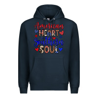 Navy American heart southern soul Premium Hoodie - Neo Western