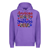 Purple American heart southern soul Premium Hoodie - Neo Western