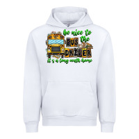 White Be Nice To The Bus Driver It's A Long Walk Home Urban Hoodie - CowhideDigitalArt