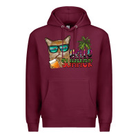 Burgundy hello summer Premium Hoodie - SublimationCraftShop